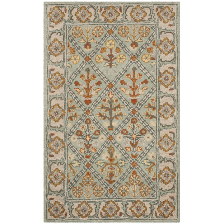 SAFAVIEH Heritage HG738A Handmade Cream / Blue Rug Image 1