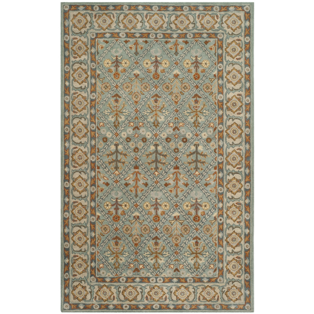 SAFAVIEH Heritage HG738A Handmade Cream / Blue Rug Image 9