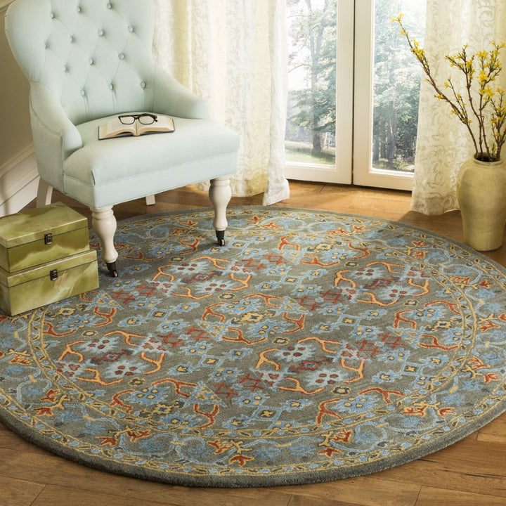 SAFAVIEH Heritage HG741W Handmade Sage / Blue Rug Image 2