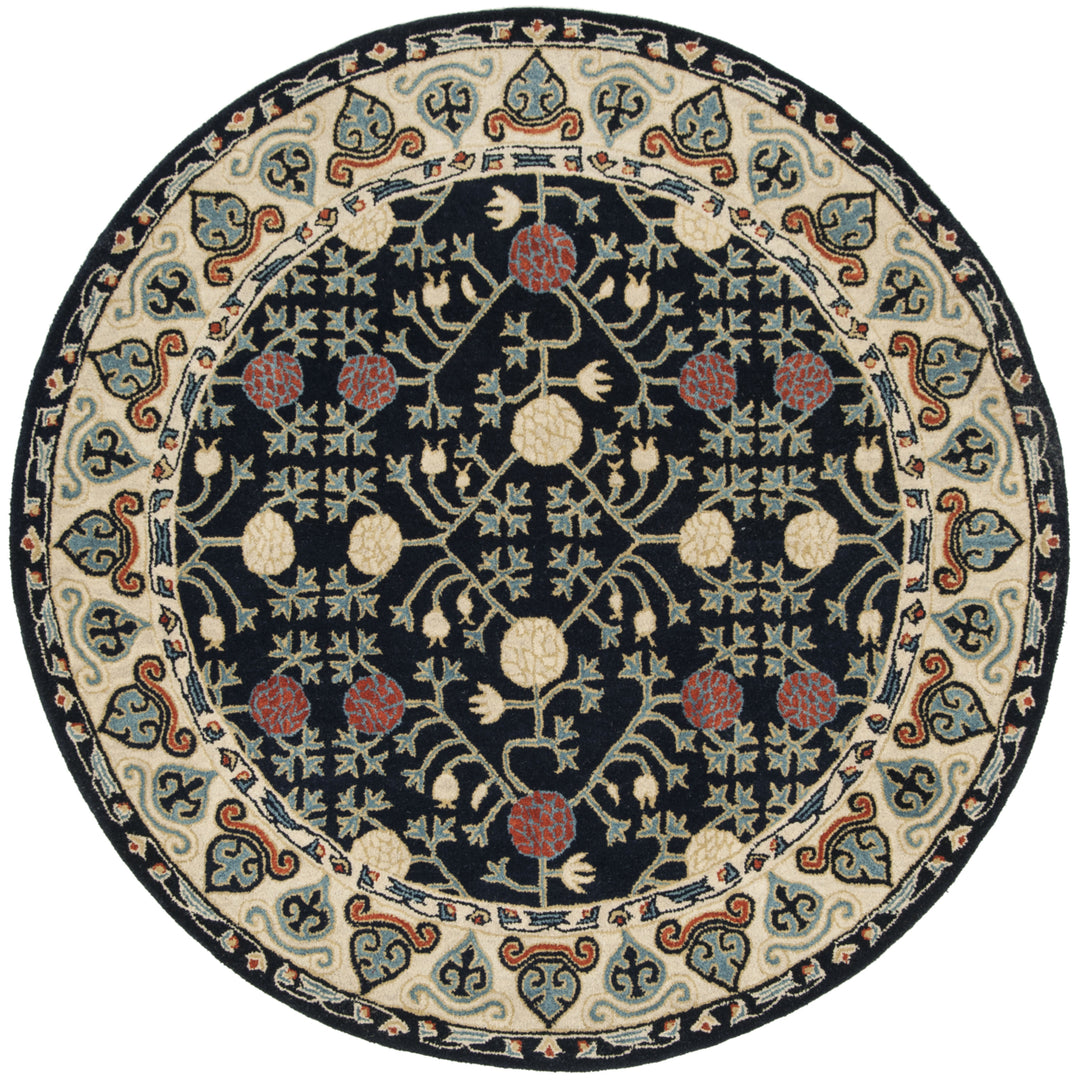 SAFAVIEH Heritage HG740N Handmade Navy / Ivory Rug Image 4