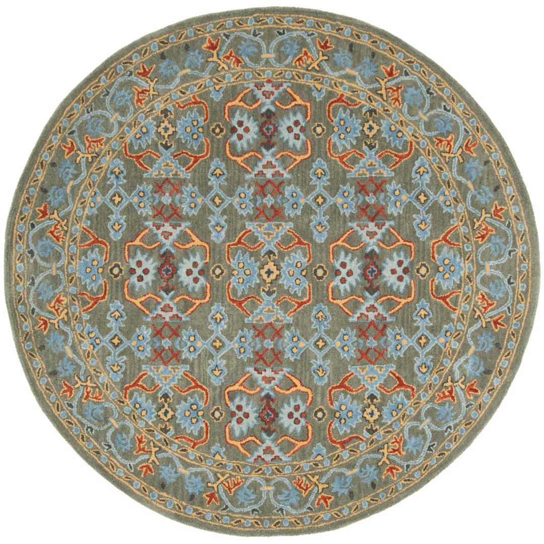 SAFAVIEH Heritage HG741W Handmade Sage / Blue Rug Image 4