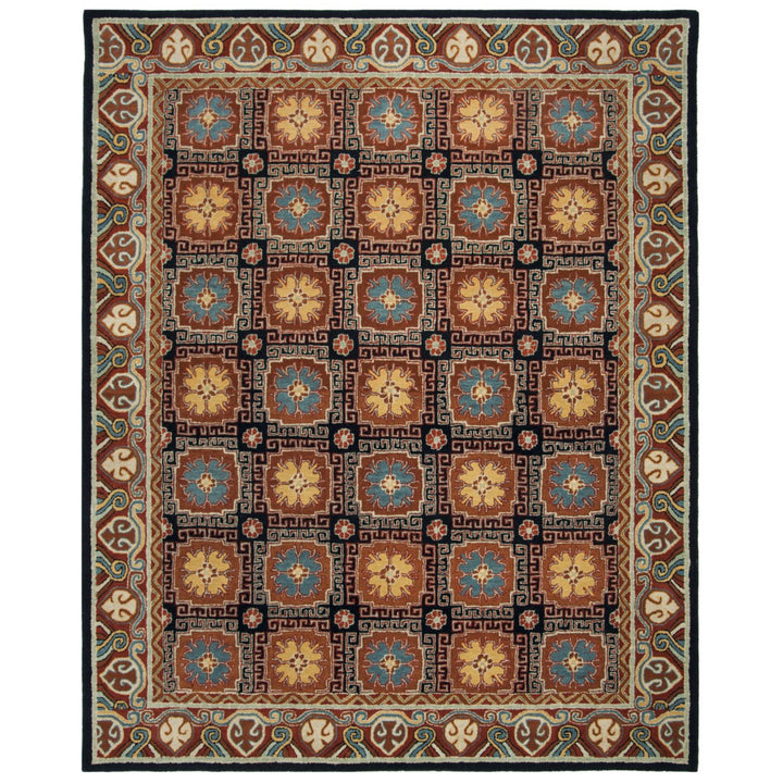 SAFAVIEH Heritage HG742N Handmade Navy / Orange Rug Image 1