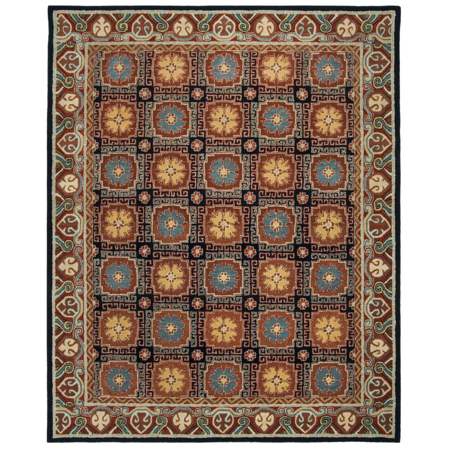 SAFAVIEH Heritage HG742N Handmade Navy / Orange Rug Image 1