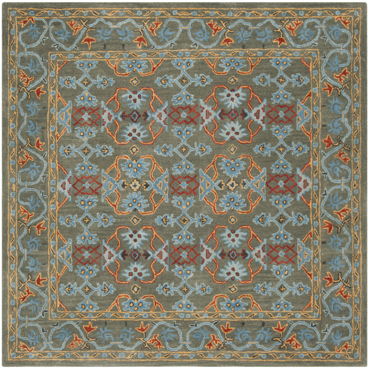 SAFAVIEH Heritage HG741W Handmade Sage / Blue Rug Image 6