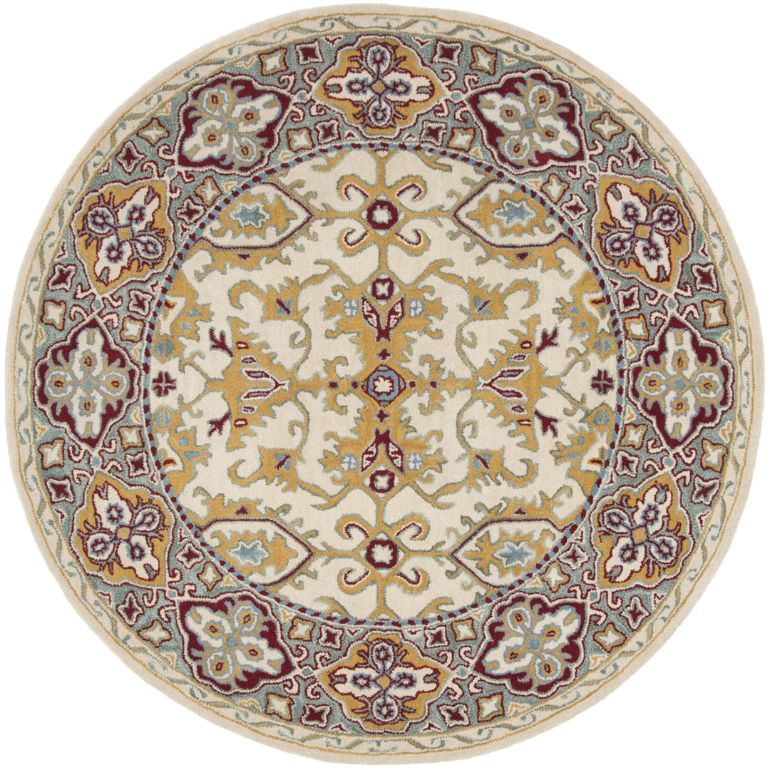 SAFAVIEH Heritage HG739A Handmade Ivory / Blue Rug Image 4