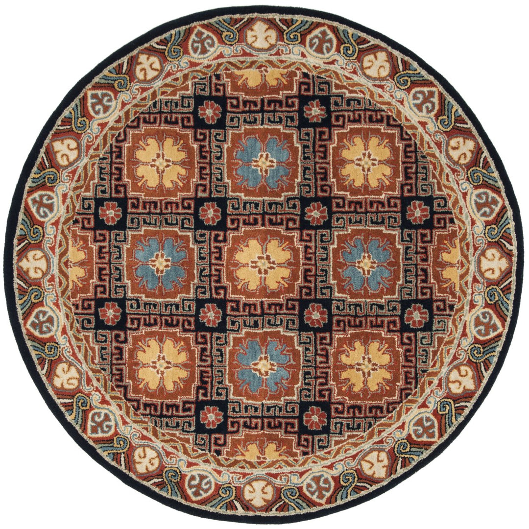 SAFAVIEH Heritage HG742N Handmade Navy / Orange Rug Image 1