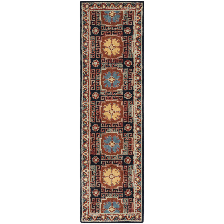 SAFAVIEH Heritage HG742N Handmade Navy / Orange Rug Image 5