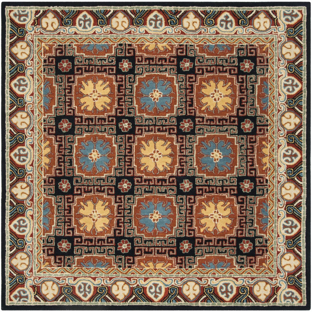 SAFAVIEH Heritage HG742N Handmade Navy / Orange Rug Image 6