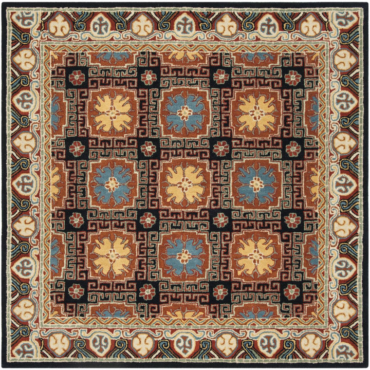 SAFAVIEH Heritage HG742N Handmade Navy / Orange Rug Image 6