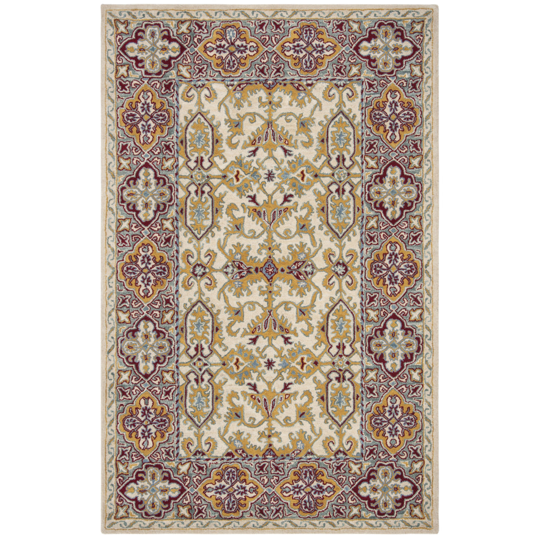 SAFAVIEH Heritage HG739A Handmade Ivory / Blue Rug Image 9