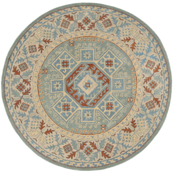 SAFAVIEH Heritage HG743M Handmade Blue / Beige Rug Image 4