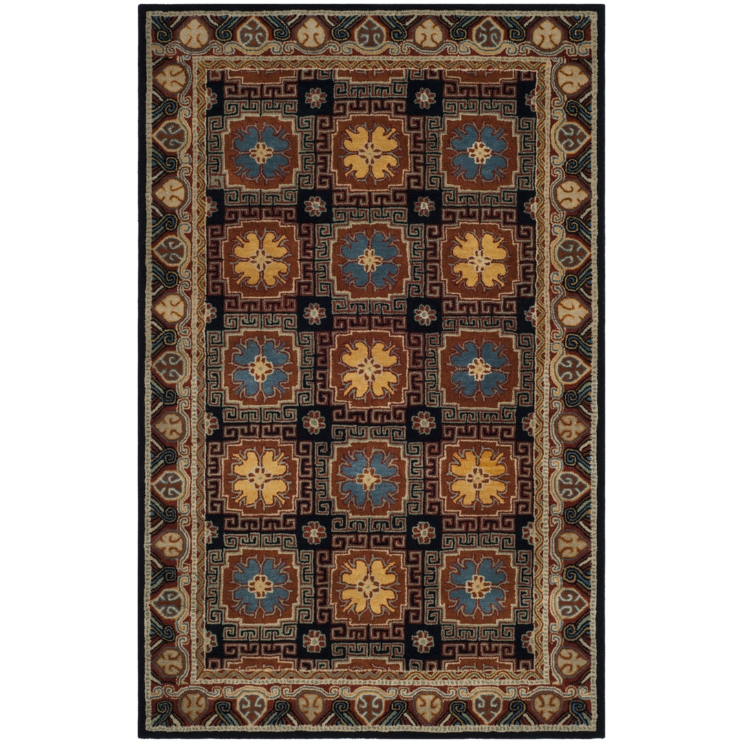 SAFAVIEH Heritage HG742N Handmade Navy / Orange Rug Image 9