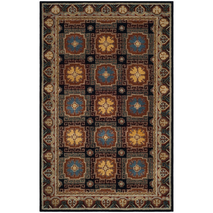 SAFAVIEH Heritage HG742N Handmade Navy / Orange Rug Image 1