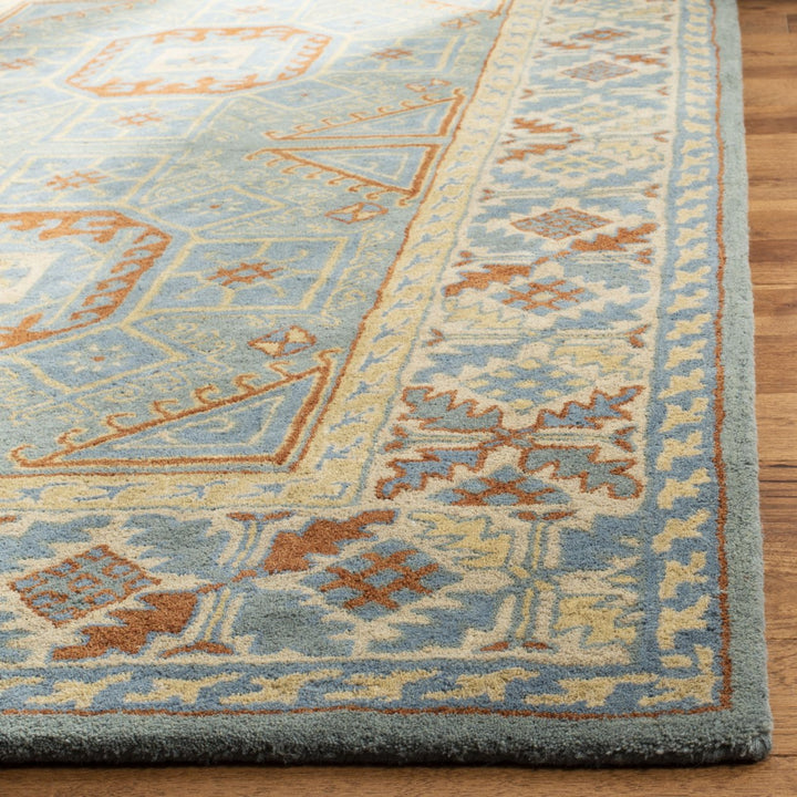 SAFAVIEH Heritage HG743M Handmade Blue / Beige Rug Image 7