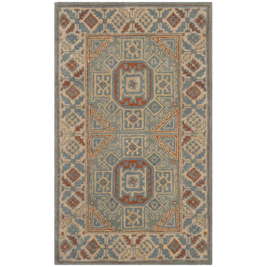 SAFAVIEH Heritage HG743M Handmade Blue / Beige Rug Image 8