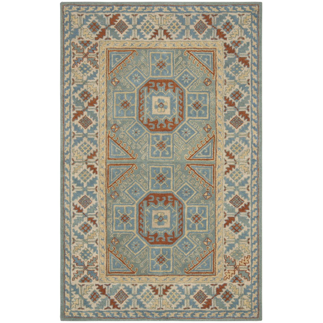 SAFAVIEH Heritage HG743M Handmade Blue / Beige Rug Image 9