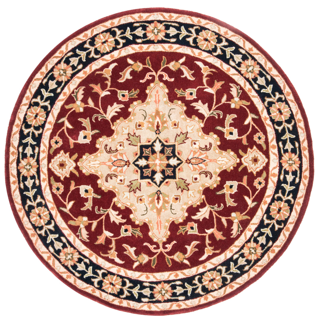 SAFAVIEH Heritage HG760B Handmade Red / Black Rug Image 4