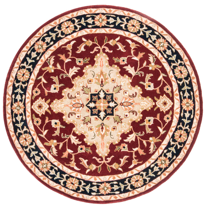 SAFAVIEH Heritage HG760B Handmade Red / Black Rug Image 4