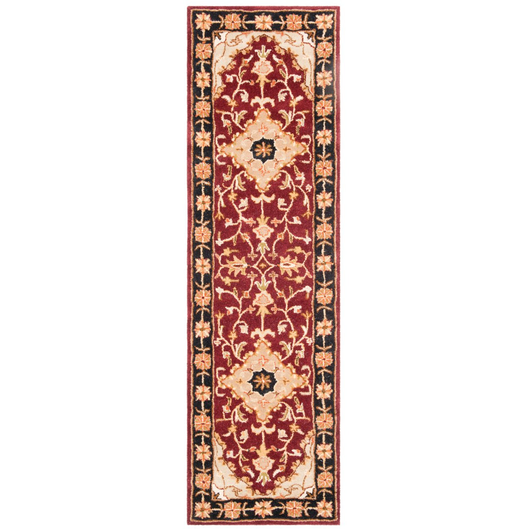 SAFAVIEH Heritage HG760B Handmade Red / Black Rug Image 1