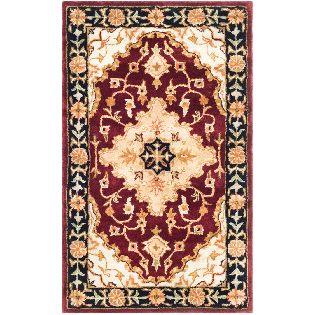 SAFAVIEH Heritage HG760B Handmade Red / Black Rug Image 8