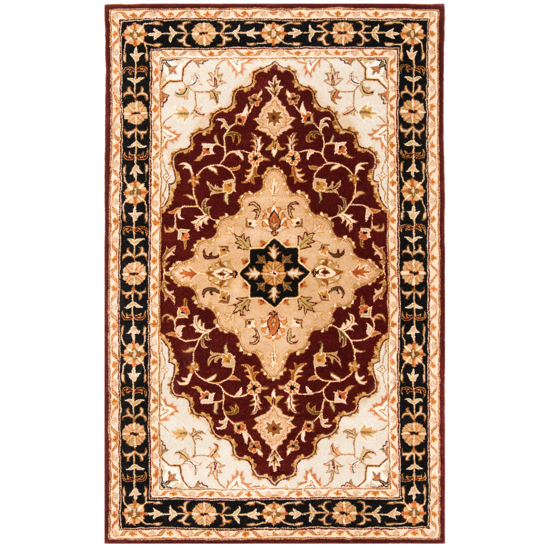 SAFAVIEH Heritage HG760B Handmade Red / Black Rug Image 9