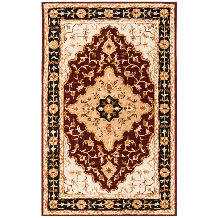 SAFAVIEH Heritage HG760B Handmade Red / Black Rug Image 9