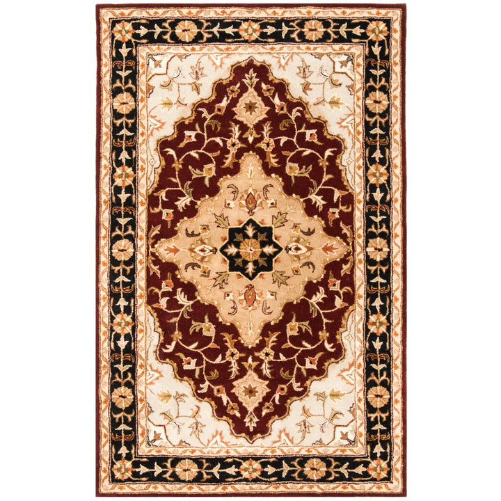 SAFAVIEH Heritage HG760B Handmade Red / Black Rug Image 1