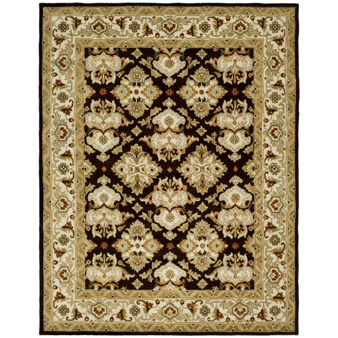 SAFAVIEH Heritage HG817B Handmade Espresso / Ivory Rug Image 1