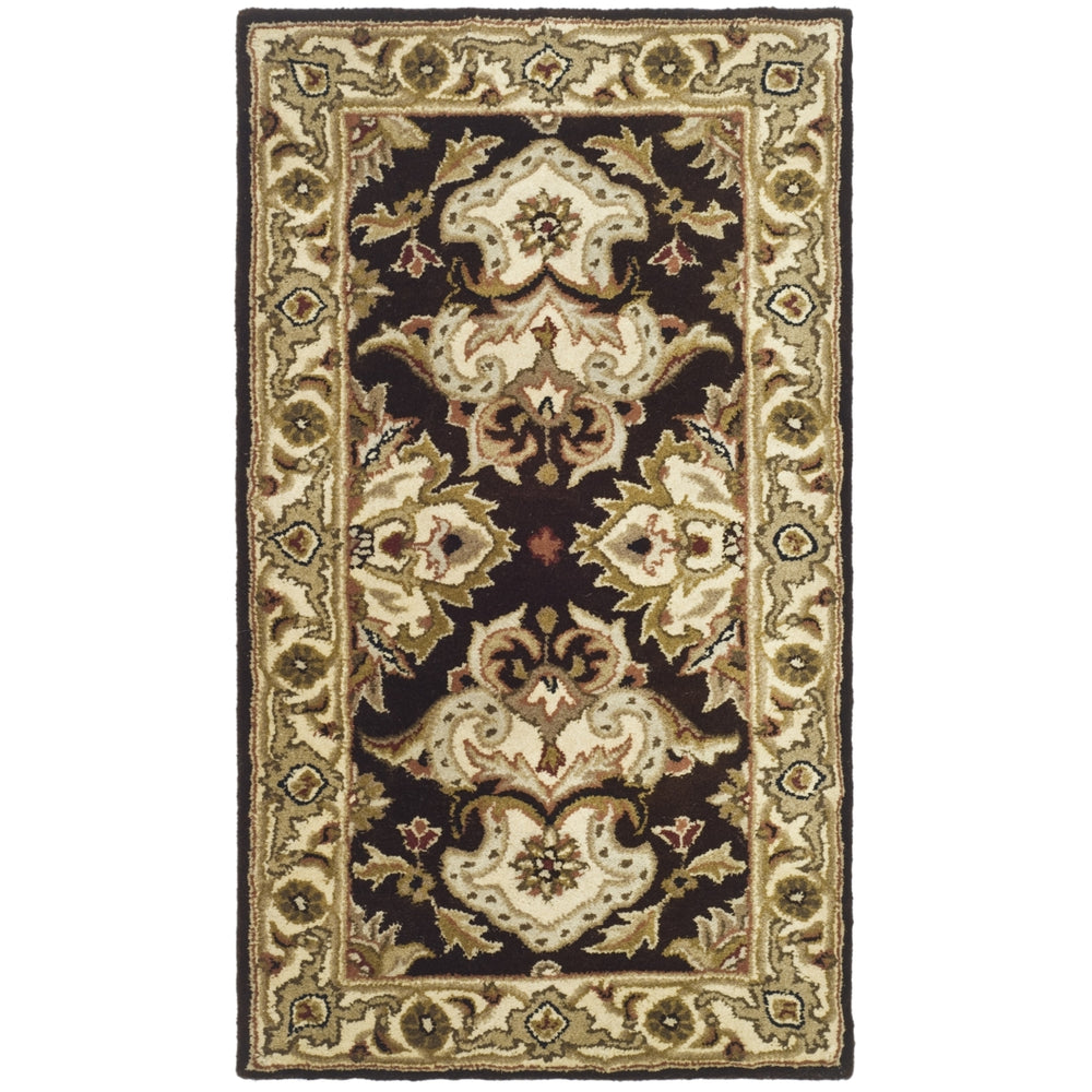 SAFAVIEH Heritage HG817B Handmade Espresso / Ivory Rug Image 2