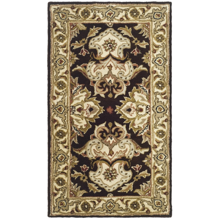 SAFAVIEH Heritage HG817B Handmade Espresso / Ivory Rug Image 1