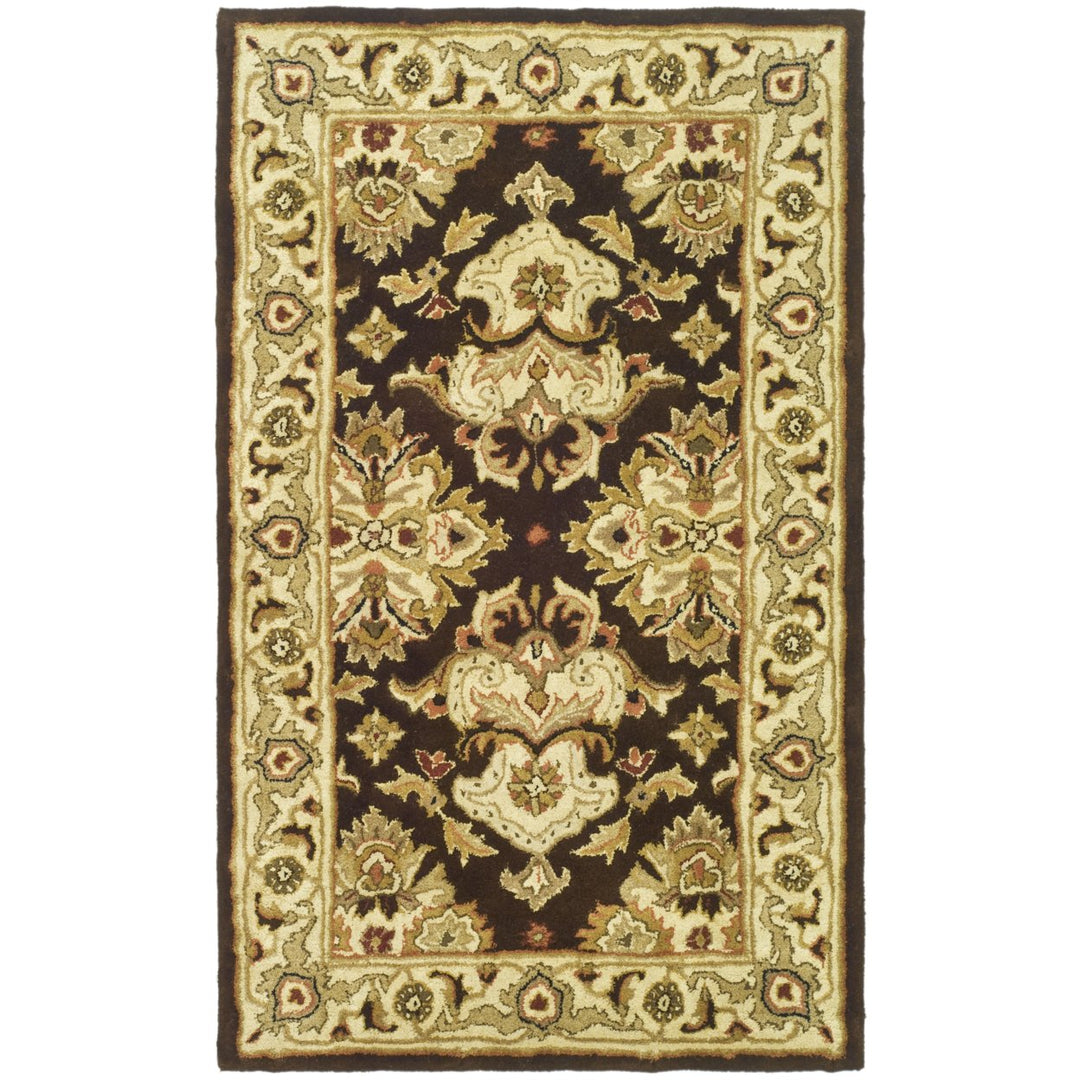 SAFAVIEH Heritage HG817B Handmade Espresso / Ivory Rug Image 1