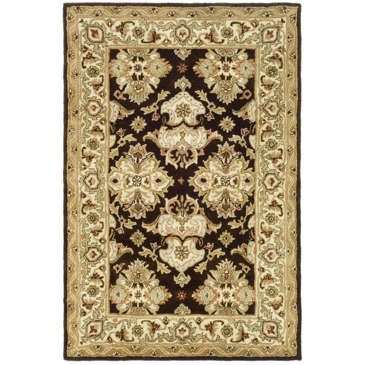 SAFAVIEH Heritage HG817B Handmade Espresso / Ivory Rug Image 1