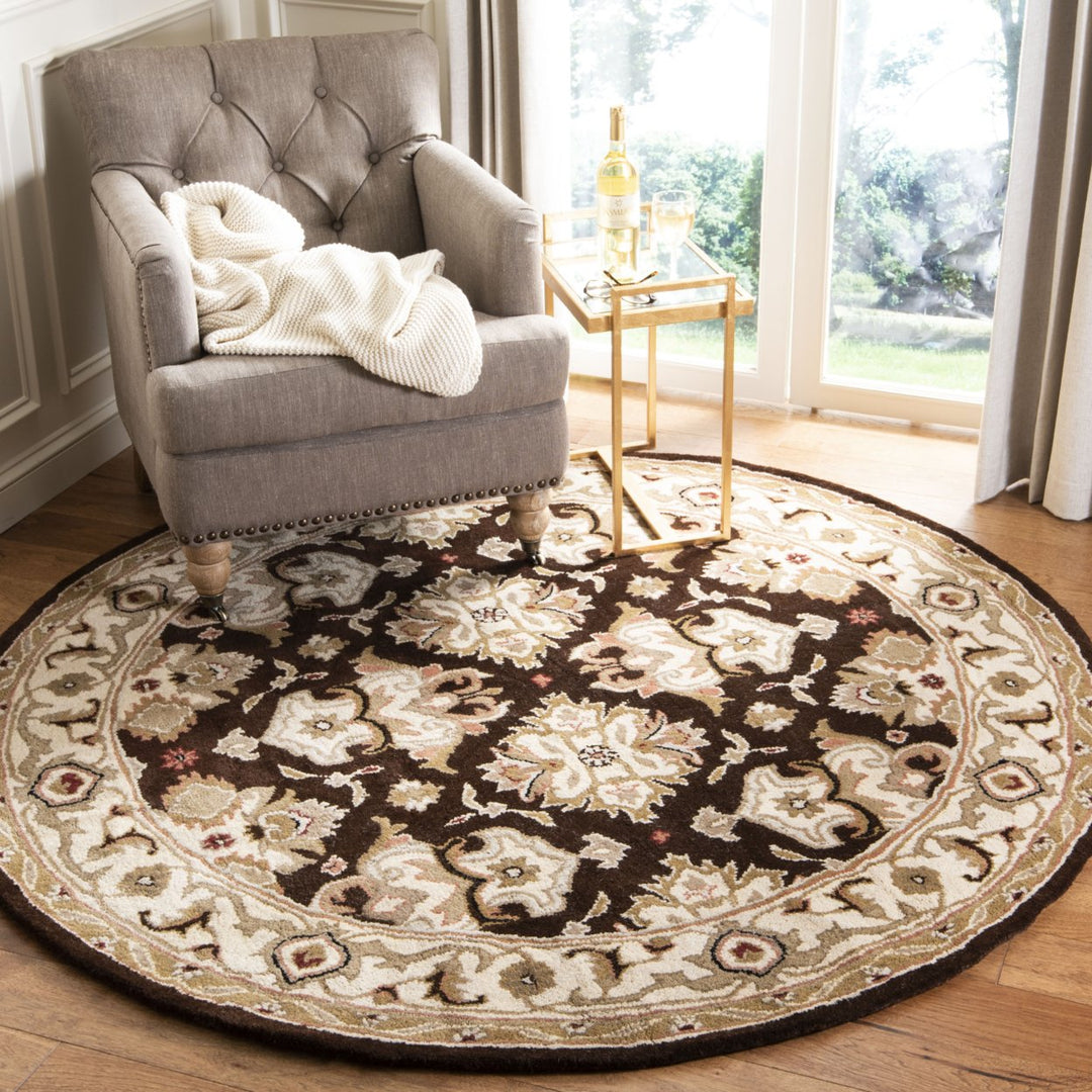 SAFAVIEH Heritage HG817B Handmade Espresso / Ivory Rug Image 9