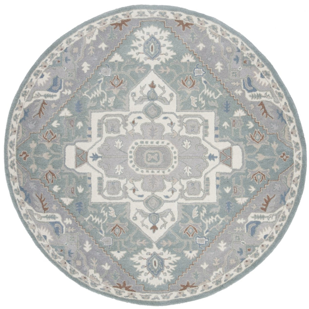 SAFAVIEH Heritage HG823A Handmade Blue / Ivory Rug Image 4