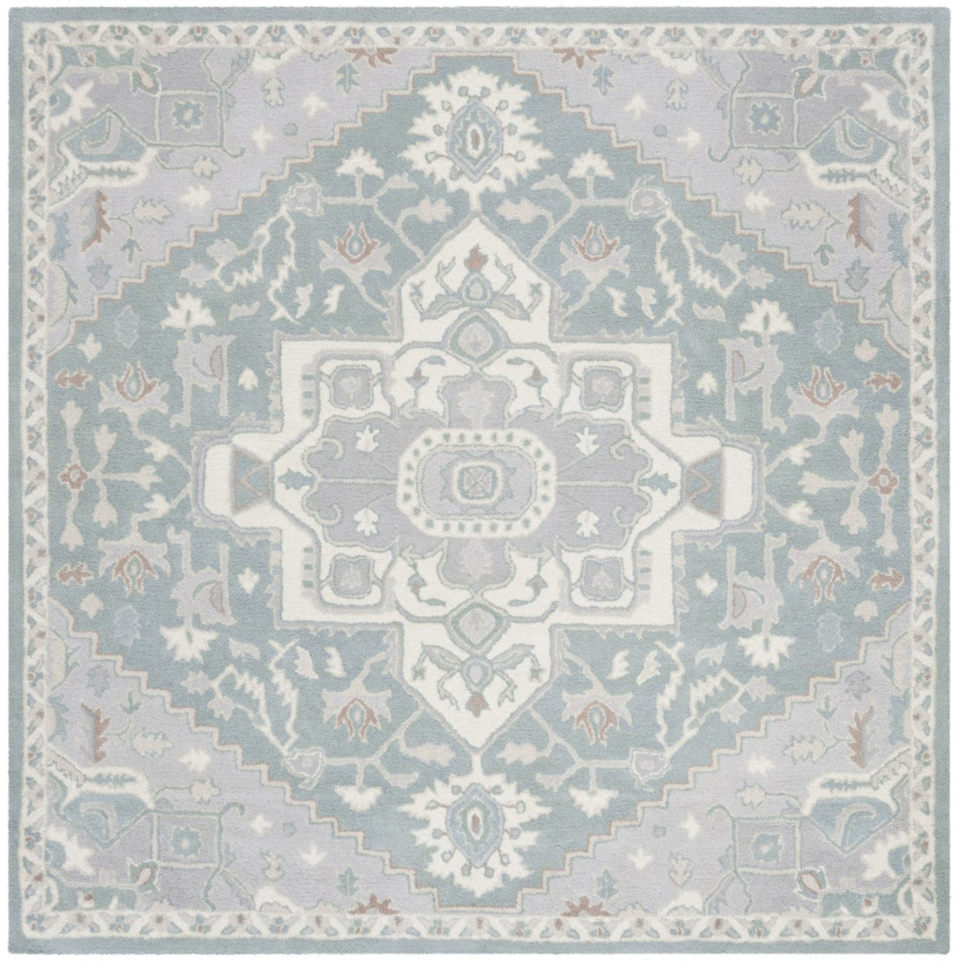 SAFAVIEH Heritage HG823A Handmade Blue / Ivory Rug Image 6