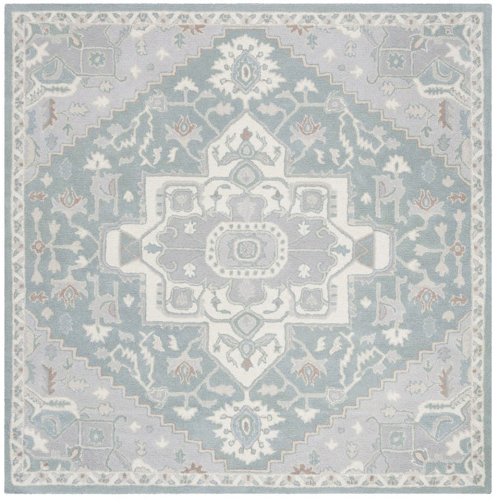 SAFAVIEH Heritage HG823A Handmade Blue / Ivory Rug Image 6