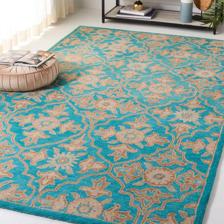 SAFAVIEH Heritage HG870A Handmade Turquoise / Multi Rug Image 1