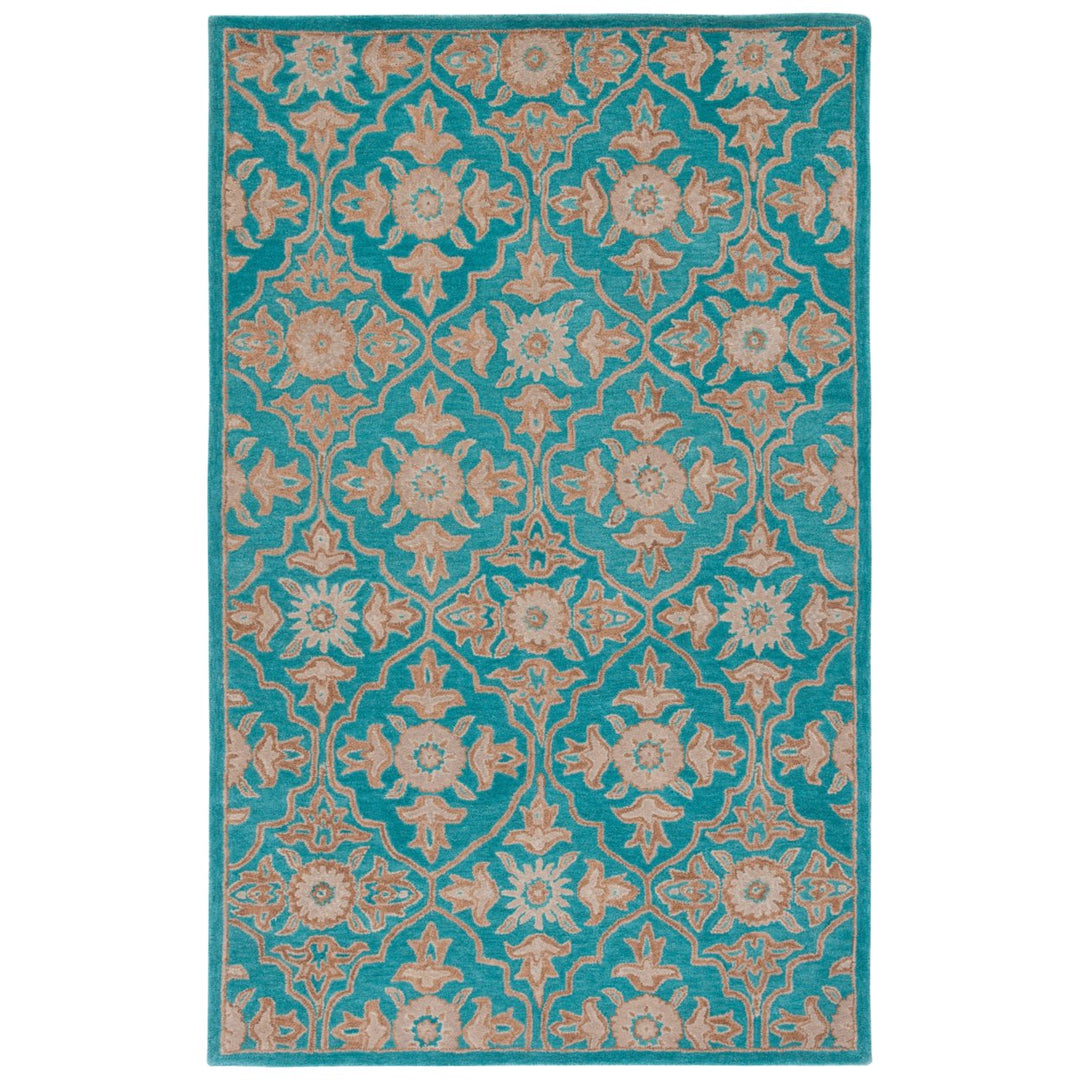 SAFAVIEH Heritage HG870A Handmade Turquoise / Multi Rug Image 1