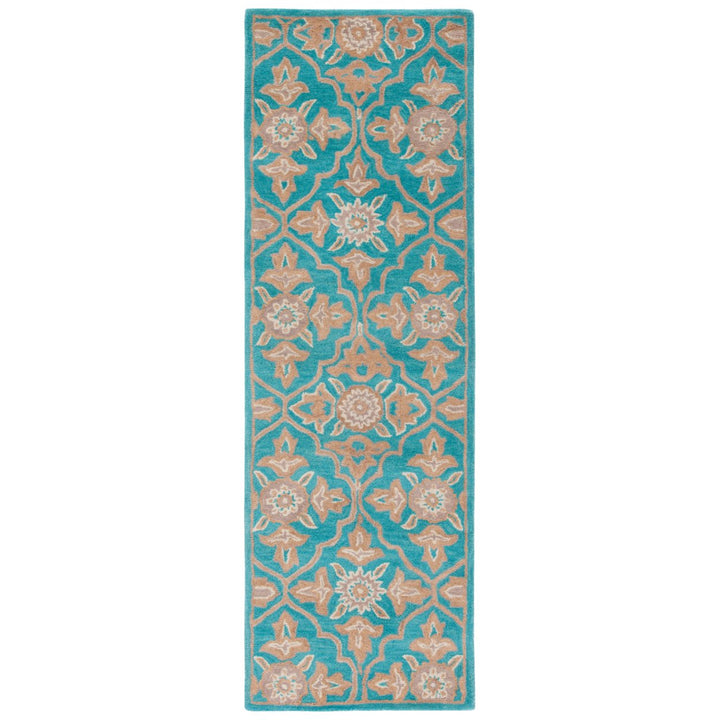 SAFAVIEH Heritage HG870A Handmade Turquoise / Multi Rug Image 3