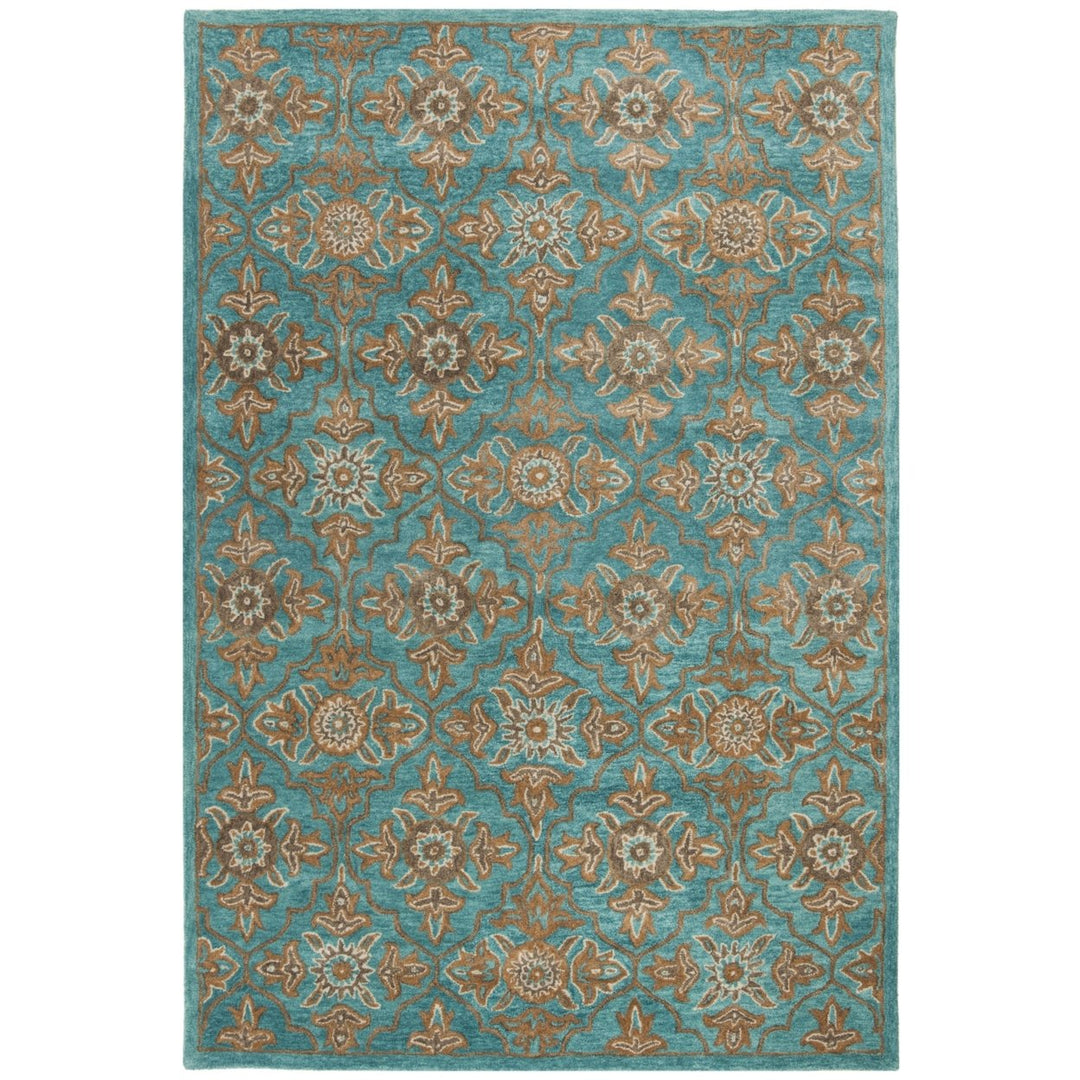 SAFAVIEH Heritage HG870A Handmade Turquoise / Multi Rug Image 4