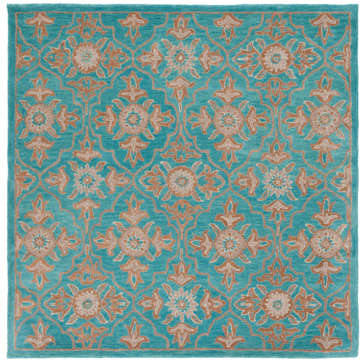 SAFAVIEH Heritage HG870A Handmade Turquoise / Multi Rug Image 6