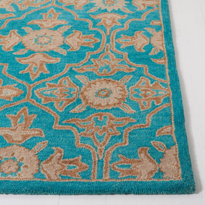 SAFAVIEH Heritage HG870A Handmade Turquoise / Multi Rug Image 10