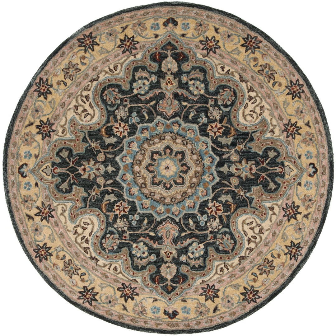 SAFAVIEH Heritage HG918A Handmade Creme / Black Rug Image 1