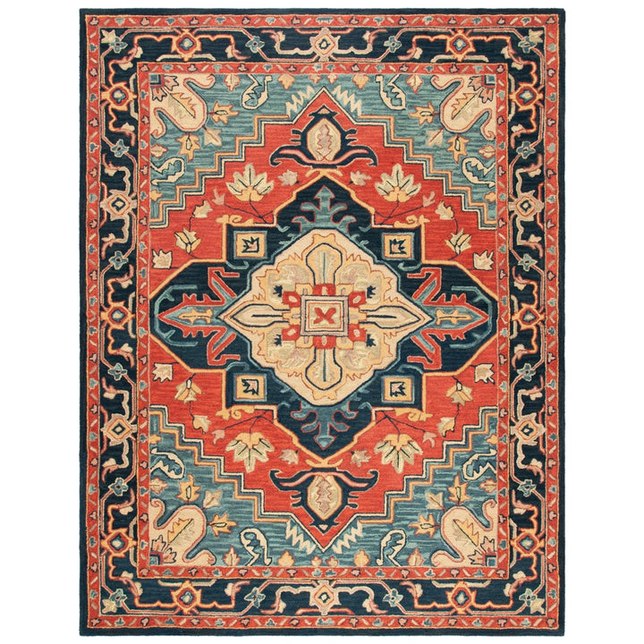 SAFAVIEH Heritage HG920Q Handmade Red / Navy Rug Image 1