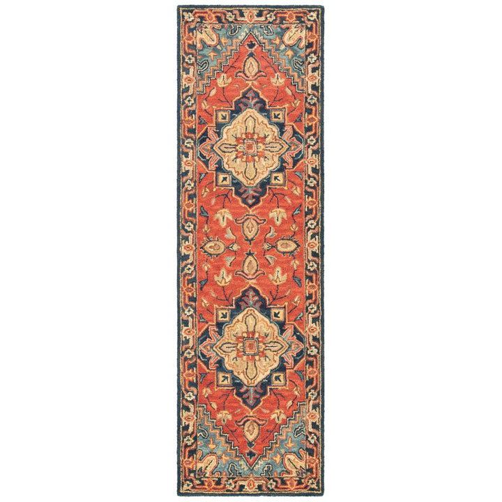 SAFAVIEH Heritage HG920Q Handmade Red / Navy Rug Image 5