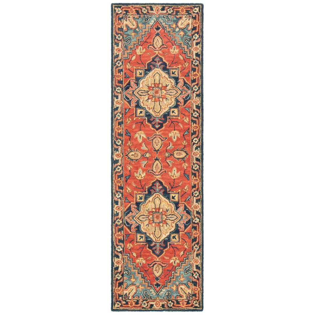 SAFAVIEH Heritage HG920Q Handmade Red / Navy Rug Image 1