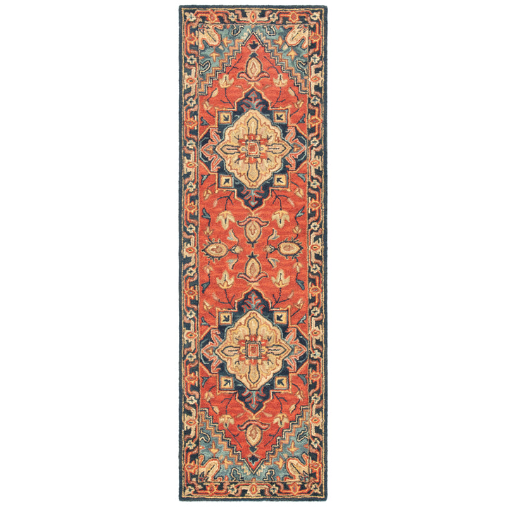 SAFAVIEH Heritage HG920Q Handmade Red / Navy Rug Image 6