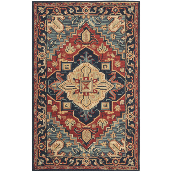 SAFAVIEH Heritage HG920Q Handmade Red / Navy Rug Image 8