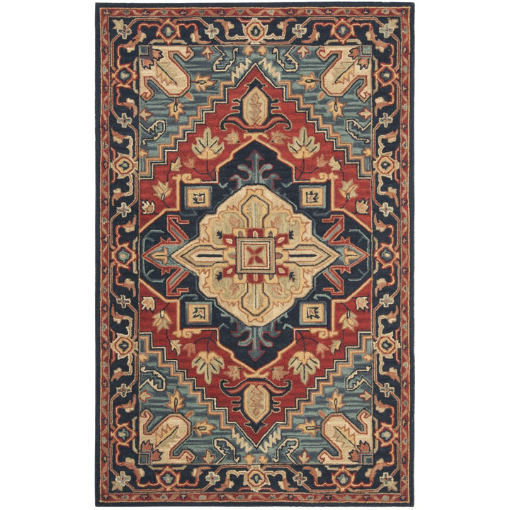 SAFAVIEH Heritage HG920Q Handmade Red / Navy Rug Image 1