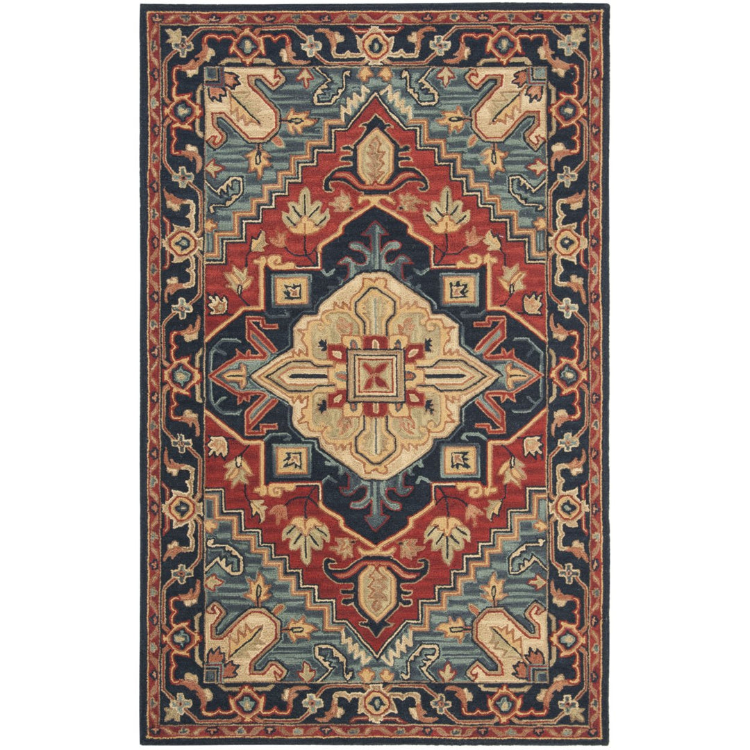 SAFAVIEH Heritage HG920Q Handmade Red / Navy Rug Image 1